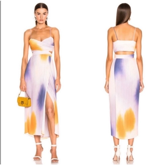 A.L.C. Sienna Ombre Dress in Multi Ombre Pleated in Size 6 - Picture 2 of 15